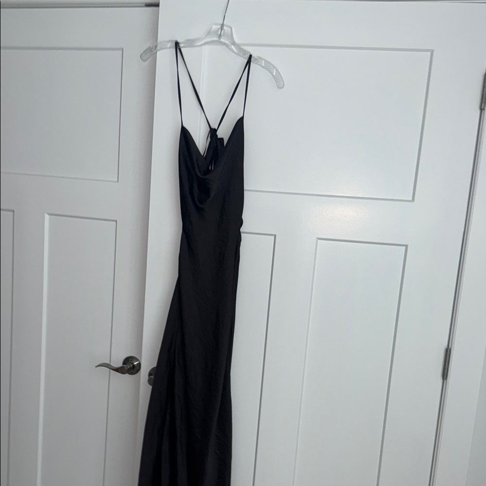 Elegant Black Spaghetti Strap Dress